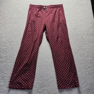 Calvin Klein Pajama Pants Mens Large Red Logo Print Drawstring Sleepwear